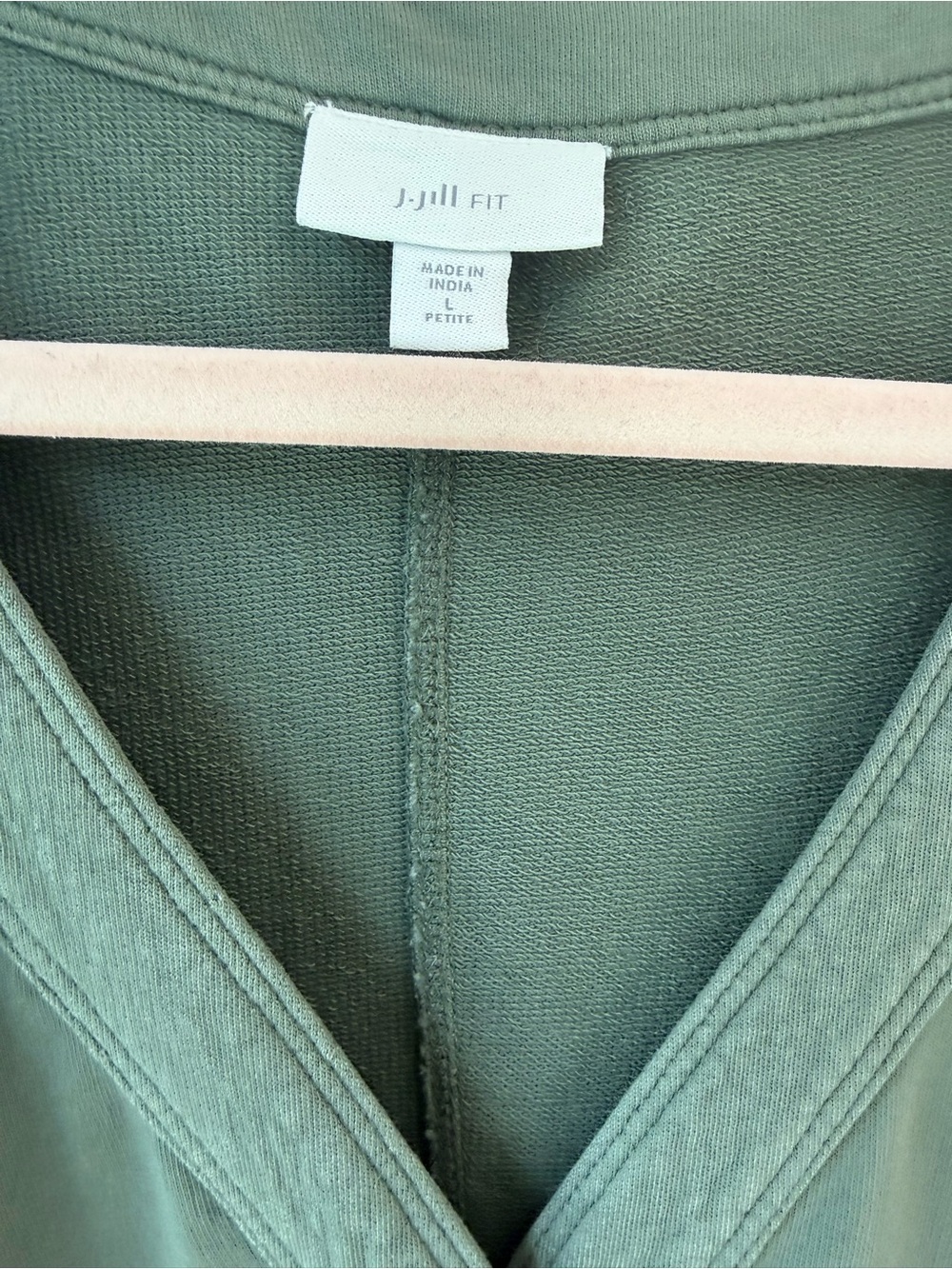 J. Jill fit Olive V-Neck Long Sleeve Tunic with Pockets SzL - Picture 8 of 11